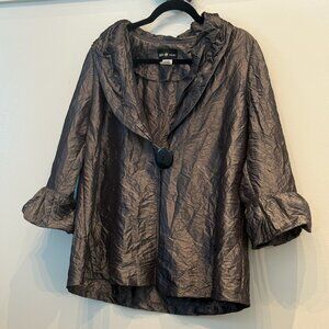 Oversized Metallic Connie's Moonlight Blouse with big button